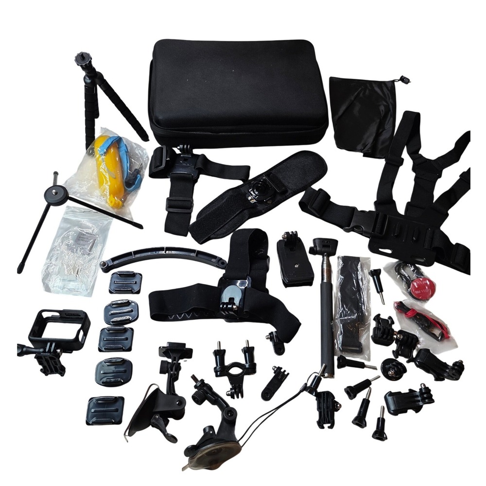 GoPro Hero 7 Black Accessory Kit Mounts Chest Strap Tripod Case 50+ Piece Set F1